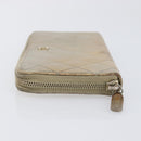 CHANEL Matelasse Long Wallet Lamb Skin Champagne Gold CC Auth 201554-7