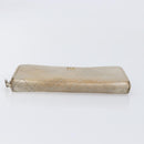 CHANEL Matelasse Long Wallet Lamb Skin Champagne Gold CC Auth 201554-9