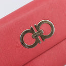 Salvatore Ferragamo Gancini Long Wallet Leather Pink Silver Auth 201562A-17