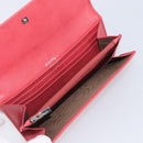 Salvatore Ferragamo Gancini Long Wallet Leather Pink Silver Auth 201562A-9