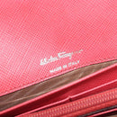 Salvatore Ferragamo Gancini Long Wallet Leather Pink Silver Auth 201562A-19