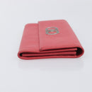 Salvatore Ferragamo Gancini Long Wallet Leather Pink Silver Auth 201562A-3