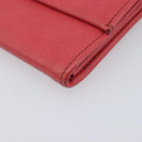 Salvatore Ferragamo Gancini Long Wallet Leather Pink Silver Auth 201562A-7