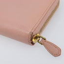 PRADA Long Wallet Safiano Leather Pink Gold Auth 201563A-16