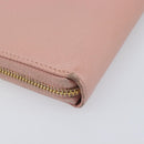 PRADA Long Wallet Safiano Leather Pink Gold Auth 201563A-17