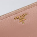 PRADA Long Wallet Safiano Leather Pink Gold Auth 201563A-18