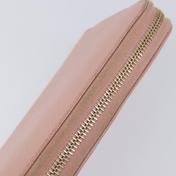 PRADA Long Wallet Safiano Leather Pink Gold Auth 201563A