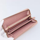 PRADA Long Wallet Safiano Leather Pink Gold Auth 201563A-10