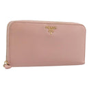 PRADA Long Wallet Safiano Leather Pink Gold Auth 201563A-1
