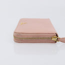 PRADA Long Wallet Safiano Leather Pink Gold Auth 201563A-4