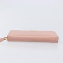 PRADA Long Wallet Safiano Leather Pink Gold Auth 201563A-6