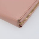 PRADA Long Wallet Safiano Leather Pink Gold Auth 201563A-14