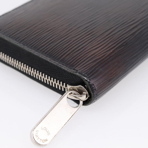 LOUIS VUITTON Epi Zippy Wallet Long Wallet Black M64838 LV Auth 201568A
