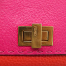 FENDI Selleria Peek A Boo Compact Wallet Leather Pink Gold Auth 201572A-17