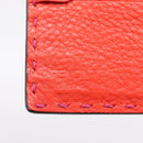FENDI Selleria Peek A Boo Compact Wallet Leather Pink Gold Auth 201572A-19