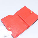 FENDI Selleria Peek A Boo Compact Wallet Leather Pink Gold Auth 201572A-8