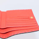 FENDI Selleria Peek A Boo Compact Wallet Leather Pink Gold Auth 201572A-20