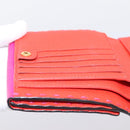 FENDI Selleria Peek A Boo Compact Wallet Leather Pink Gold Auth 201572A-22