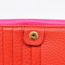 FENDI Selleria Peek A Boo Compact Wallet Leather Pink Gold Auth 201572A-9