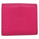FENDI Selleria Peek A Boo Compact Wallet Leather Pink Gold Auth 201572A-2