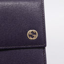 GUCCI Bifold Wallet Leather Navy Gold Beige 309704 Auth 201573V-12