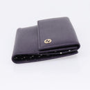 GUCCI Bifold Wallet Leather Navy Gold Beige 309704 Auth 201573V-5
