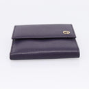 GUCCI Bifold Wallet Leather Navy Gold Beige 309704 Auth 201573V-7