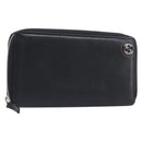GUCCI Interlocking Web Sherry Line Wallet Leather Black 308796 Auth 201574V-1