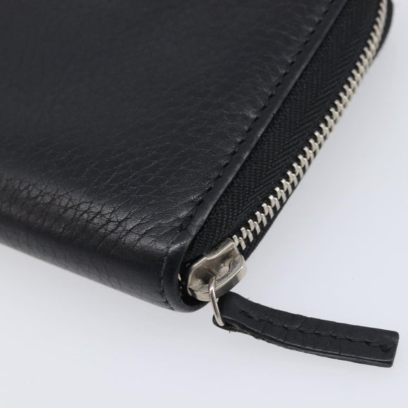 GUCCI Interlocking Web Sherry Line Wallet Leather Black 308796 Auth 201574V