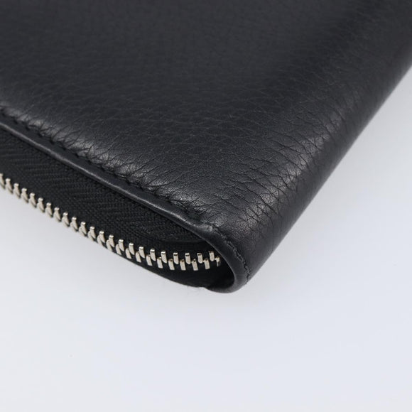 GUCCI Interlocking Web Sherry Line Wallet Leather Black 308796 Auth 201574V
