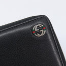 GUCCI Interlocking Web Sherry Line Wallet Leather Black 308796 Auth 201574V-12
