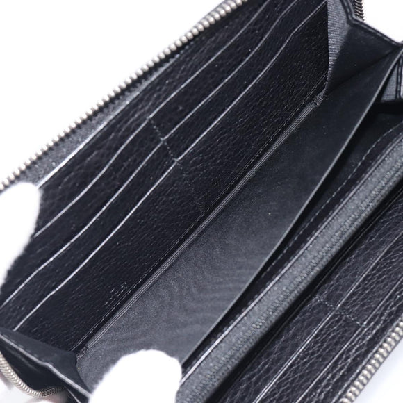 GUCCI Interlocking Web Sherry Line Wallet Leather Black 308796 Auth 201574V