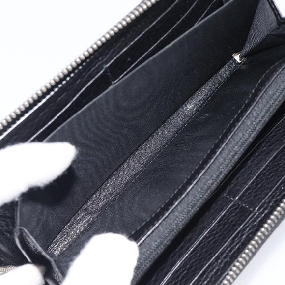 GUCCI Interlocking Web Sherry Line Wallet Leather Black 308796 Auth 201574V