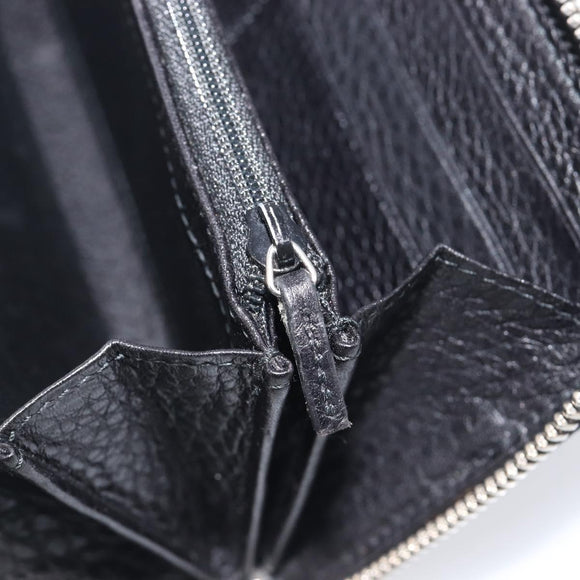 GUCCI Interlocking Web Sherry Line Wallet Leather Black 308796 Auth 201574V