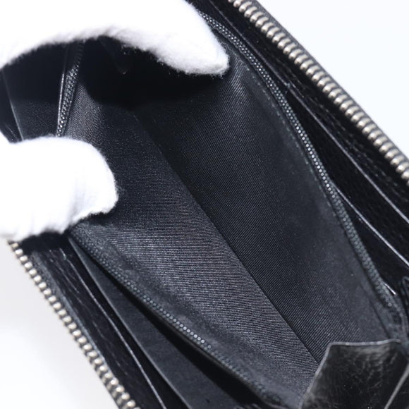 GUCCI Interlocking Web Sherry Line Wallet Leather Black 308796 Auth 201574V