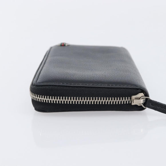 GUCCI Interlocking Web Sherry Line Wallet Leather Black 308796 Auth 201574V