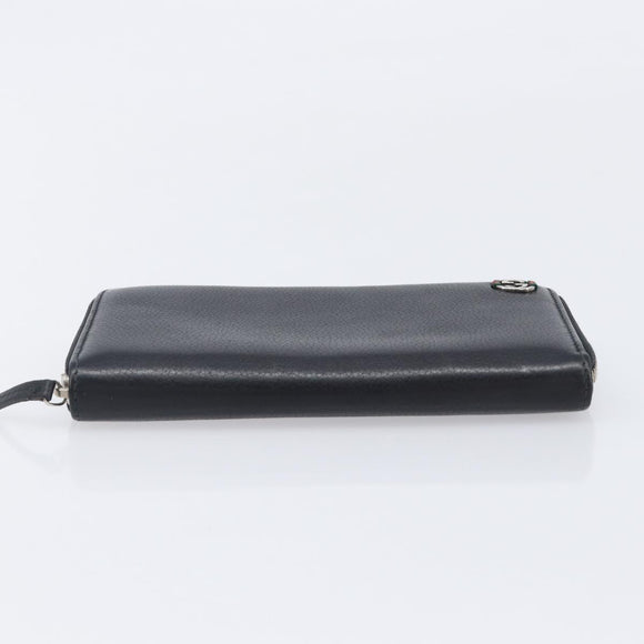 GUCCI Interlocking Web Sherry Line Wallet Leather Black 308796 Auth 201574V