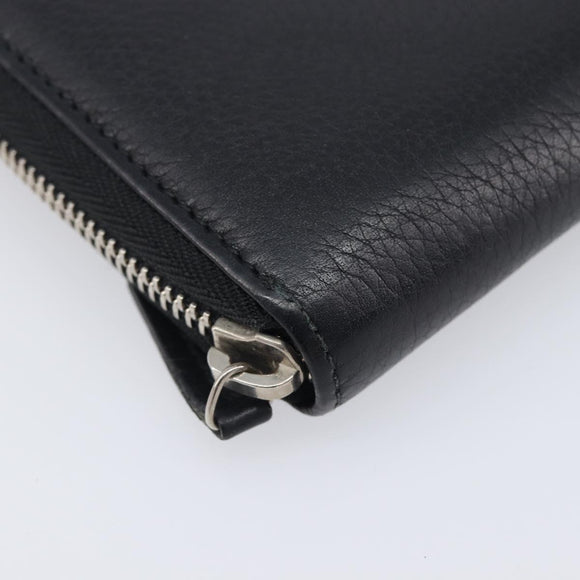 GUCCI Interlocking Web Sherry Line Wallet Leather Black 308796 Auth 201574V