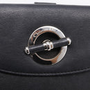 Christian Dior Long Wallet Leather Black Silver Auth 201593-17