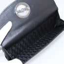 Christian Dior Long Wallet Leather Black Silver Auth 201593-11