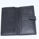 Christian Dior Long Wallet Leather Black Silver Auth 201593-8