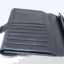 Christian Dior Long Wallet Leather Black Silver Auth 201593-22