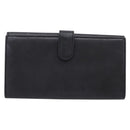 Christian Dior Long Wallet Leather Black Silver Auth 201593-2