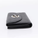 Christian Dior Long Wallet Leather Black Silver Auth 201593-3