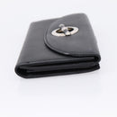 Christian Dior Long Wallet Leather Black Silver Auth 201593-4