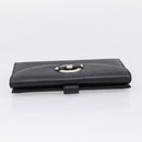 Christian Dior Long Wallet Leather Black Silver Auth 201593-5