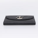 Christian Dior Long Wallet Leather Black Silver Auth 201593-6