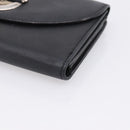 Christian Dior Long Wallet Leather Black Silver Auth 201593-7