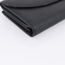 Christian Dior Long Wallet Leather Black Silver Auth 201593-14