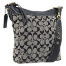 Coach Signature Shoulder Bag Canvas Black Gold Auth 201694A-1